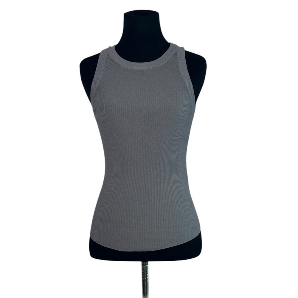 Zara gray ribbed fitted knit tank top size Small